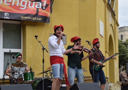 Actuació del grup Catfolkin a la plaça de la Vila