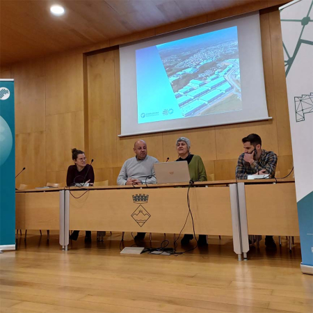 D'esquerra a dreta, Mireia Rossell, tècnica del CCVOR, Pere Rodríguez, alcalde de Montmeló i els tècnics del CCVOR Carme Rodríguez i Eloi Riera. Foto: CCVOR