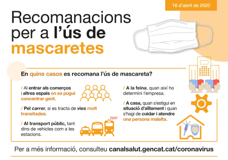 L'Ajuntament repartirà mascaretes pels infants de 3 a 14 anys del municipi