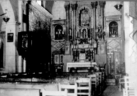 Interior de l'església de Santa Maria de Montmeló l'any 1936 (Fotografia: Arxiu de l'església Santa Maria de Montmeló)